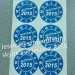 Self Adhesive Customized Vinyl Sticker Blue Round Calibration Labels with Date and Special Logo