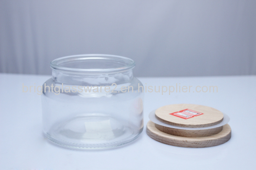 Best Selling Glass Candle Jar with Dome Metal Lid&Wooden Lid