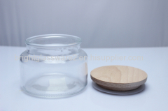 Best Selling Glass Candle Jar with Dome Metal Lid&Wooden Lid