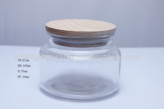 Best Selling Glass Candle Jar with Dome Metal Lid&Wooden Lid
