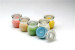 Beatiful design round glass jars and lids