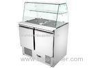 Artificial Defrost Salad Prep Fridge With Glass Top 240V , Salad Prep Table