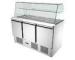 Curved Glass R134a Gastronomie Saladette Counter Fridge 390L For Kitchen