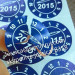 Self Adhesive Customized Vinyl Sticker Blue Round Calibration Labels with Date and Special Logo