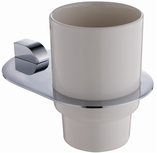 Ceramic Tumbler holder chrome brass