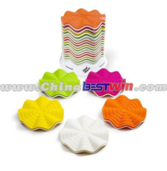 Kitchen Pot Holder Silicone Trivet With White Nylon Base