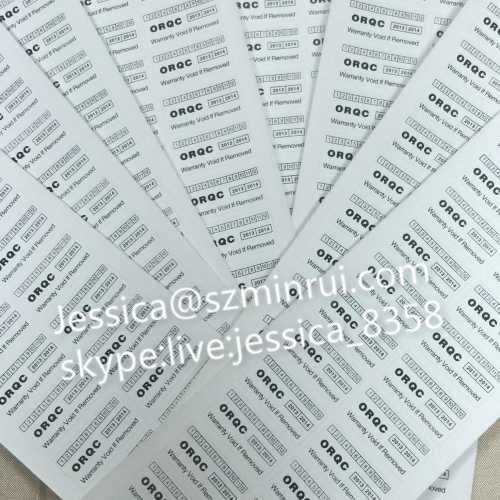 Hot sale White Rectangle Security Seal Sticker Adhesive Labels with Years and Dates to Ensure Safety Seal