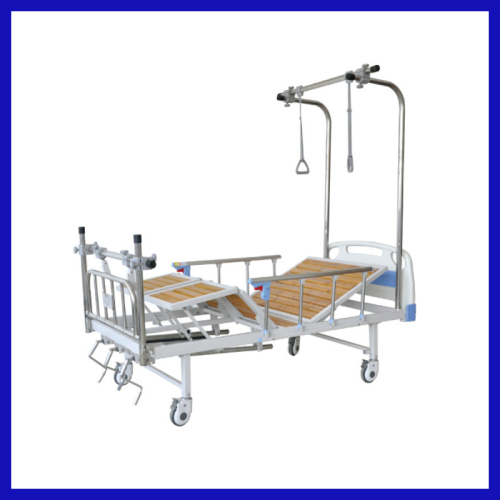 Cranked therapy traction bed movable