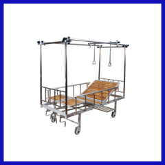 cranked orthopedic traction bed moveable