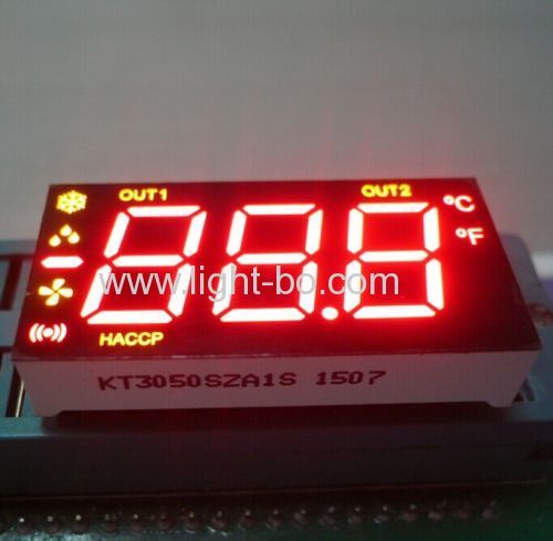 Ultra White/Red 0.50-inch 3 Digit 7-Segment LED Display for thermostats application