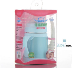 Children Wide caliber genuine double stainless steel vacuum Insulation bottle with straw Safety The newborn baby feeding