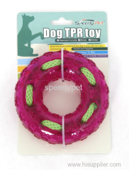New Fashion Soft Rubber Chew TPR Pet tyre toys with rope
