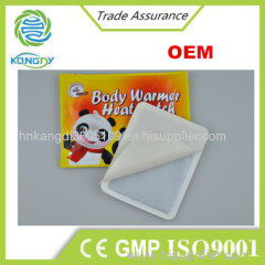 Kangdi OEM manufacturer of disposable heat warmer patch with CE ISO TUV GMP