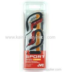 JVC Sports Clip High Quality Earphones with Microphone and Remote HA-EBR80 Red