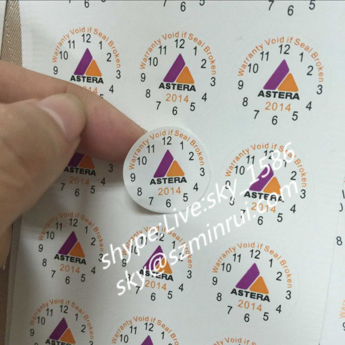 Nice Price Wholesale Small Round Warranty Screw Cover Stickers Produce by Warranty Void Sticker Paper Manufacture Minrui