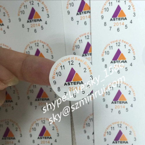Any Shape Any Size Tamper Evident Warranty Sticker Destructible Adhesive Safety Label