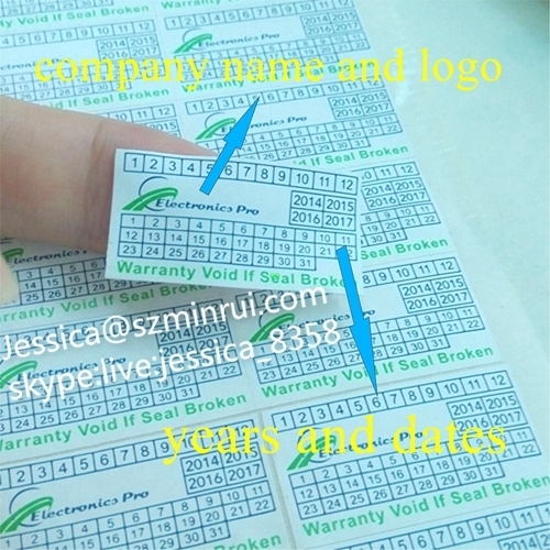 Wholesale Personalised Tamper Proof Warning Stickers Destructible Warranty Void Labels Printed Date and Company Logo