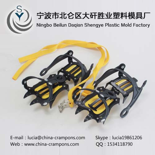 Fashion convenient ice spikes Anti-slip silicone rubber steel nail crampons