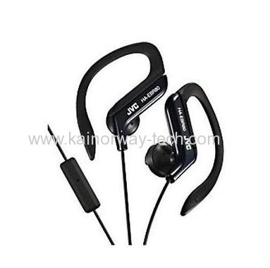 New JVC Sports Ear Clip Stereo Headphones with Remote Microphone HAEBR80 Black for iPod iPhone