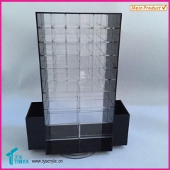 Custom High Quality 72 Slots Countertop Rotating Acrylic Lipstick Display Stand