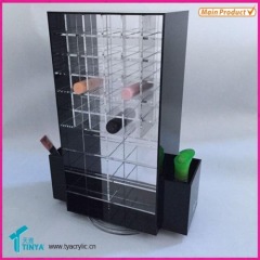 Custom High Quality 72 Slots Countertop Rotating Acrylic Lipstick Display Stand