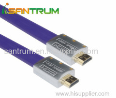 Zinc Alloy Flat HDMI Cable Support 4k*2K 3D Ethernet 1.4V