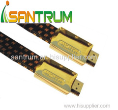 Zinc Alloy Flat HDMI Cable Support 4k*2K 3D Ethernet 1.4V