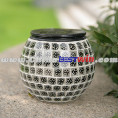 Garden Decor Post Solar Powered Light Snowflake Jar