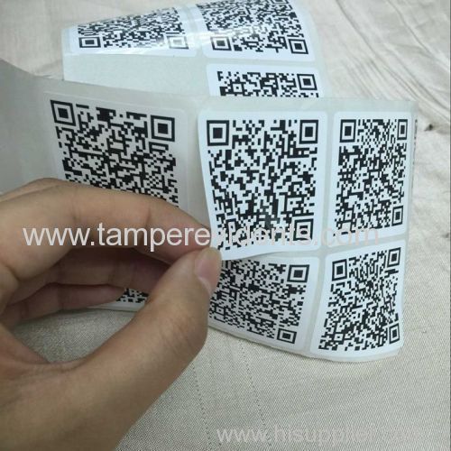 Wholesale Professinoal Anti Theft Destructible QR Code Labels with the qr Code printing from Minrui