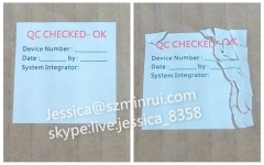 High Quality Competitive Price Inspection Label Custom QC Tamper Evident Stickers for Calibration