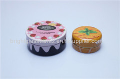 Cosmetic Metal Lids Cream Metal Jar With Round Shape And Colorful Painting