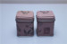 Square Metal Jar in Mini Size With Suitable Lid and Chinese Style Painting