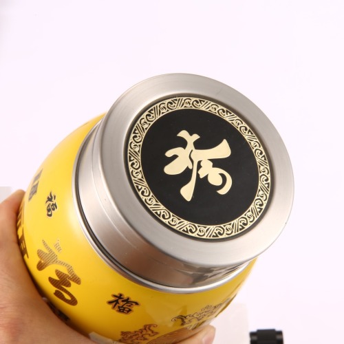 Stainless steel Vacuum Tea Caddy Fashion Present for House Storage printed Logo