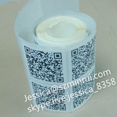 Supply Custom Tamper Proof Barcode Stickers Ultra Destructible Vinyl Sticker Type Security Warranty QR Code Stickers Rol