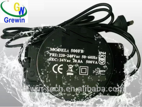 Waterproof LED Toroidal Transformer 100% copper Lighting Transformer 220v 12v 18w with plug for Swimming pool