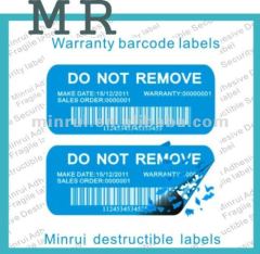 Kinds of Printed Barcode Stickers Printing Different Patterns and Colors Use As Security Lable