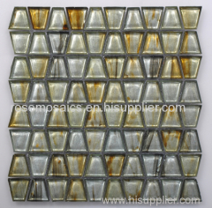 Rose Latest Iridescent Series Glass Mosaic with Trapezoid shape