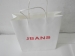 Custom designed gold stamping craft paper packaging bag with white cotton rope