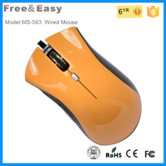 3D usb cable colorful wired optical mouse