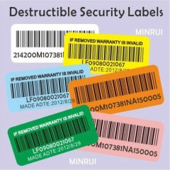 Customized Asset Identification Labels of Different Color Security Code Stickers Printing Company ID
