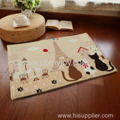 Floor mat Eiffel tower cat cartoon slip-resistant bath mat floor carpet rug kitchen floor pads For girls YD201501