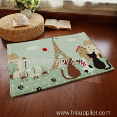 Floor mat Eiffel tower cat cartoon slip-resistant bath mat floor carpet rug kitchen floor pads For girls YD201501