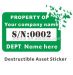 Minrui Customized Superior Quality Ultra Destructible Fixed Asset Labels Sticker Use for Property Identification