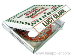 Recycle white corrugated pizza boxes