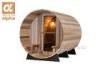 Grade A Western Red Cedar Wooden Barrel Sauna with Brown tempered glass