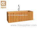 Freestanding Natural Solid Rectangular wood bath tub / soaking tub OEM