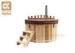 Deluxe Canadian Imported Red Cedar Wood Fired outdoor sauna and hot tub with Cedar fence