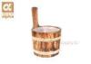 Burnt Pine / Aspen / cedar wood buckets pails With PC plastic liner for Outdoor sauna