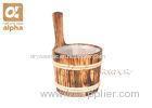 Burnt Pine / Aspen / cedar wood buckets pails With PC plastic liner for Outdoor sauna