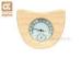 Polishing Natural Wooden White Pine Sauna Thermometer Hygrometer with Fan Shape
